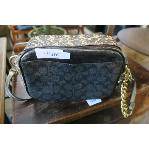 910 - COACH HANDBAG IN A BRONZE /SNAKESKIN COLOUR DESIGN