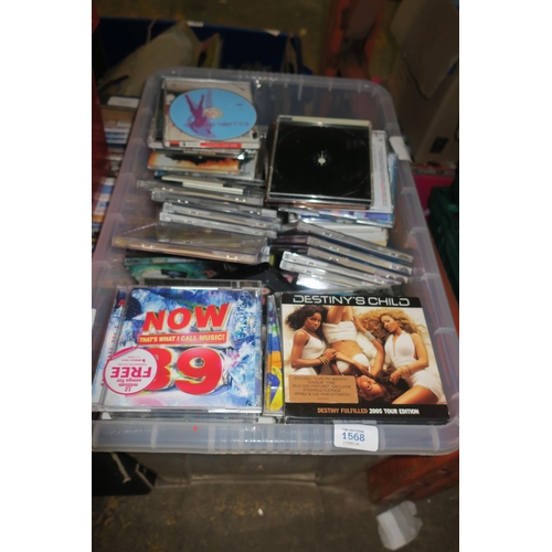 1568 - LARGE TUB OF VARIOUS CDS AND CASES