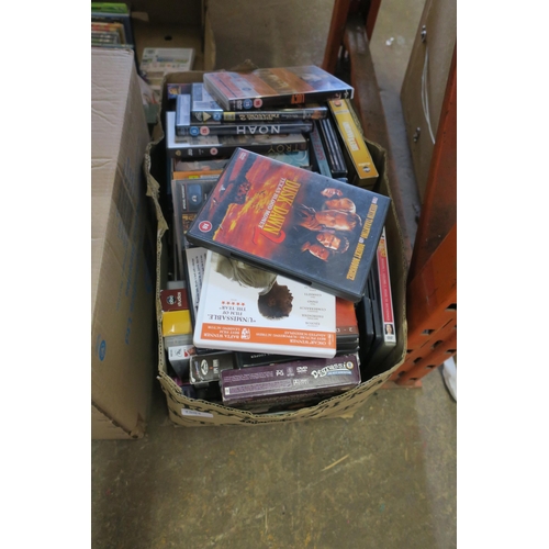 1584 - A BOX OF VARIOUS DVDS AND CASES