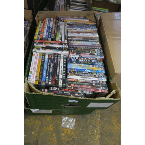 1586 - 2 BOXES OF DVDS AND CASES