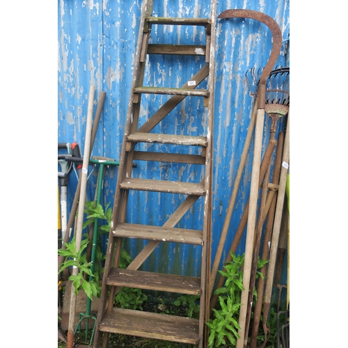 122 - LARGE WOODEN STEPLADDER