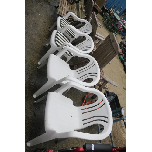 98 - 4 WHITE CHAIRS