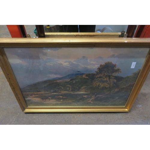 1608 - LARGE FRAMED PRINT - HIGHLAND LANDSCAPE