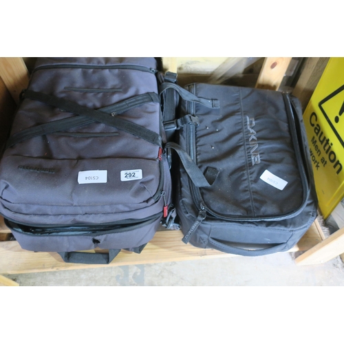 292 - 2 PADDED CASES WITH PADDED COMPARTMENTS SUITABLE FOR OUTDOOR PURSUITS SUCH AS PHOTOGRAPHY ETC