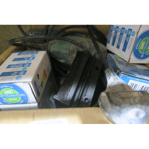 312 - BOX OF ELECTRIC SANDER AND LED POWER SUPPLIES