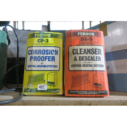 437 - 2 BOTTLES OF FERNOX CENTRAL HEATING CORROSION PROOFER AND CLEANSER
