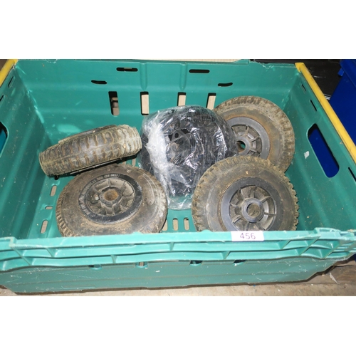 456 - BOX OF SMALL WHEELS AND TYRES