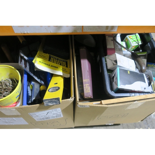 487 - 2 BOXES OF GARAGE/WORKSHOP CLEARANCE ITEMS