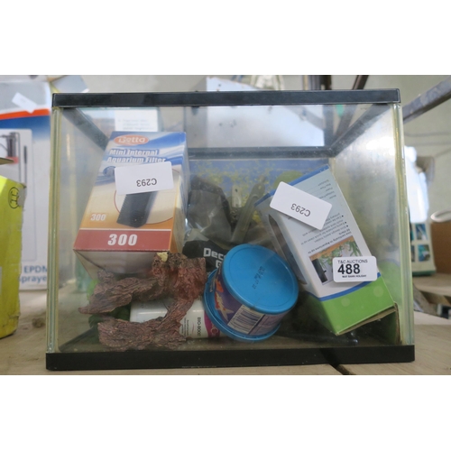 488 - FISH TANK WITH ACCESSORIES