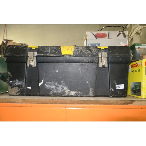 490 - LARGE TOOLBOX WITH SOME CONTENTS