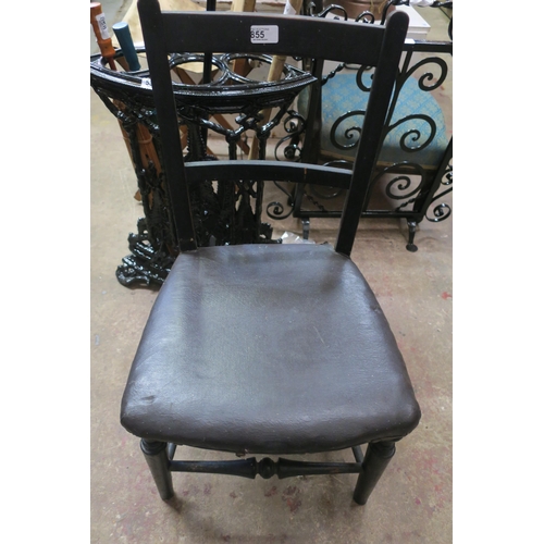 855 - ANTIQUE EBONISED CHAIR