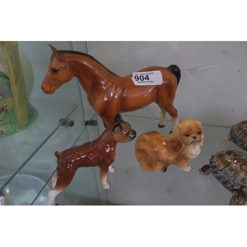 904 - HORSE, BOXER AND PEKINGESE ORNAMENTS