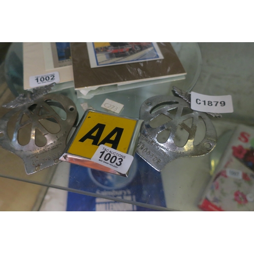 1003 - 3 X AA CAR BADGES