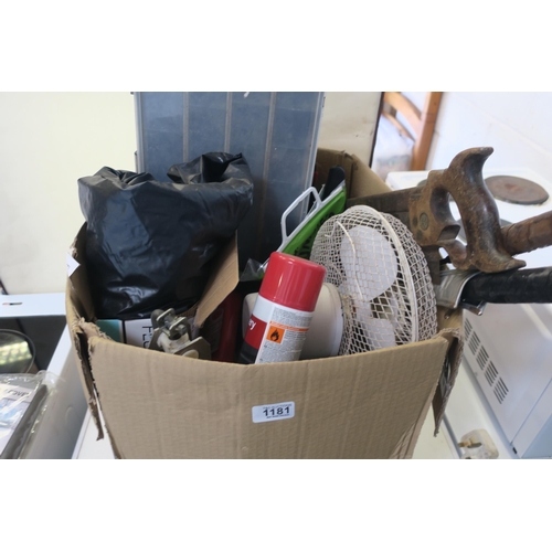 1181 - BOX OF HOUSEHOLD CLEARANCE ITEMS