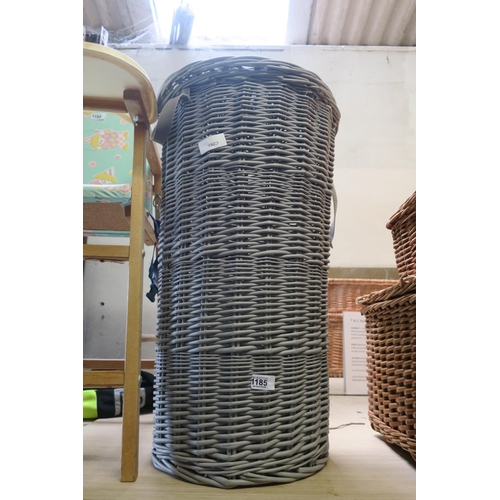 1185 - WICKER LAUNDRY BIN