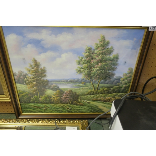 1069 - P WILSON COUNTRYSIDE OIL PAINTING ON CANVAS