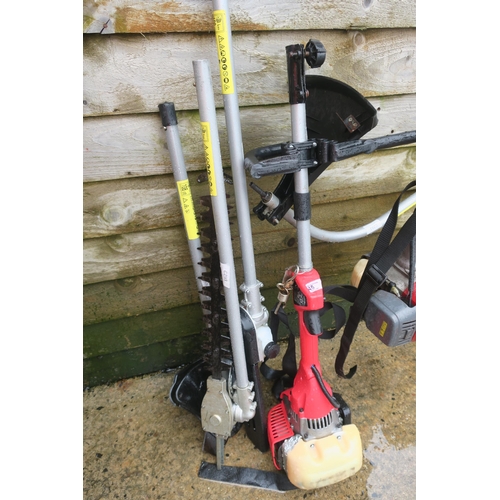 45 - PETROL GARDEN MULTI TOOL WITH ATTACHMENTS