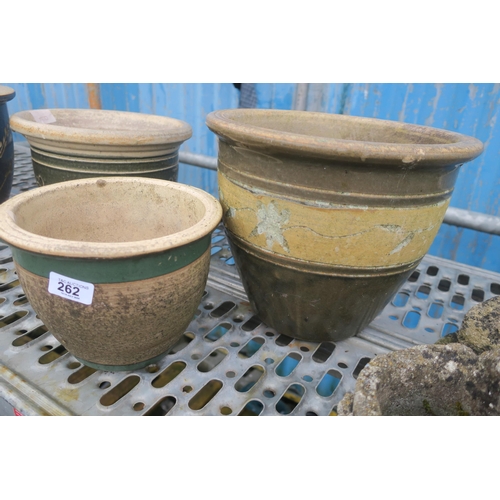 262 - 2 GLAZED POTS