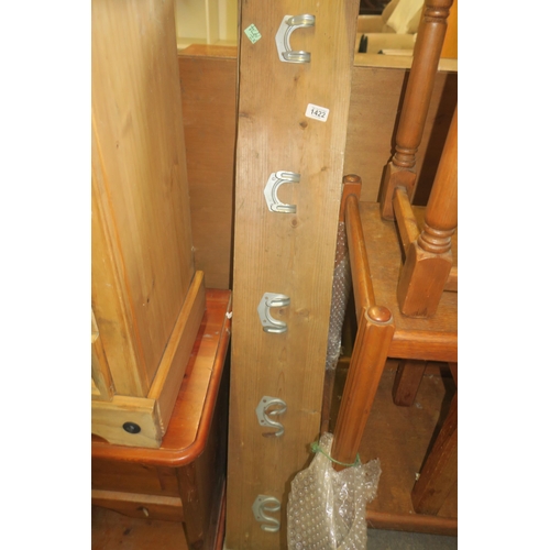 1422 - SET OF TWO PINE COAT-HOOK BOARDS