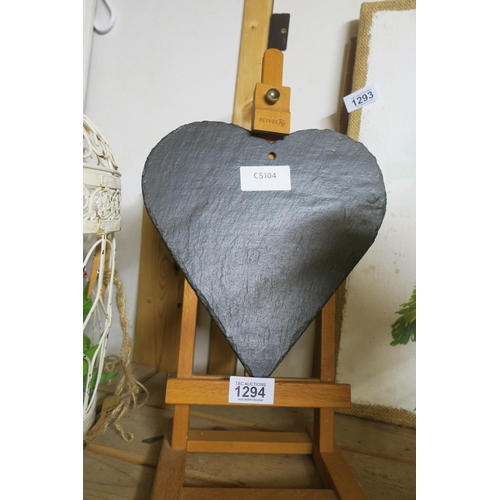 SLATE HEART ON SMALL EASEL
