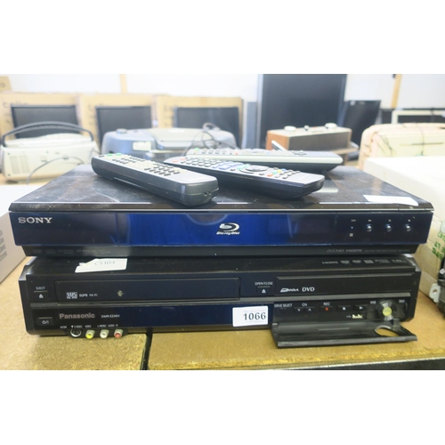 1066 - SONY BUE RAY AND PANASONIC VHS AND DVD RECORDER