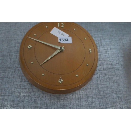 1594 - MID-CENTURY WALL CLOCK