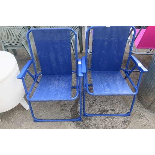 100 - 2 BLUE CHILDRENS GARDEN CHAIRS