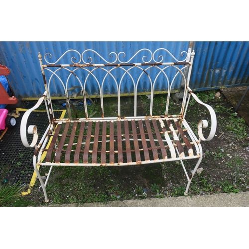 34 - VINTAGE METAL BENCH IN NEED OF TLC