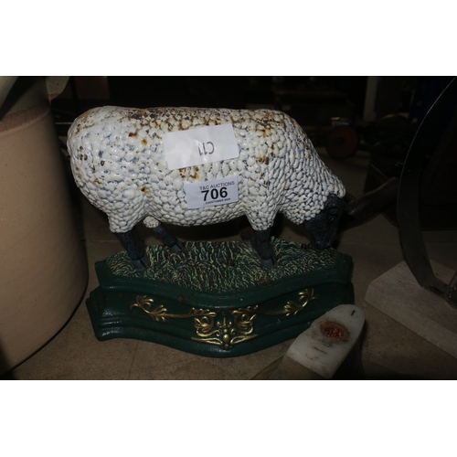 706 - CAST IRON SHEEP DOORSTOP