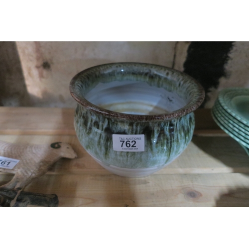 762 - STUDIO POTTERY DRIP GLAZE PLANTER