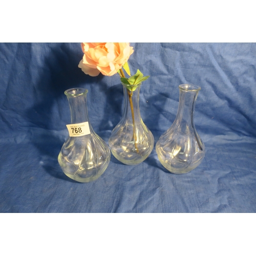 768 - PAIR OF WITHRYN GLASS BUD VASES