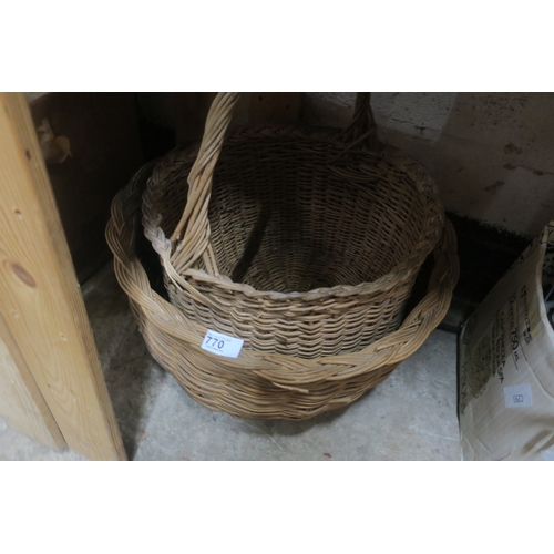 770 - PAIR OF VINTAGE WICKER BASKETS