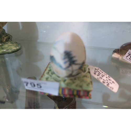 795 - HAND PAINTED EGG ON A STAND