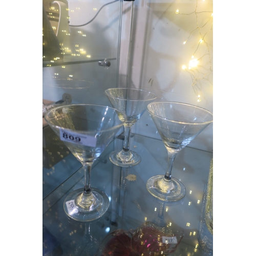 809 - 3 MARTINI GLASSES