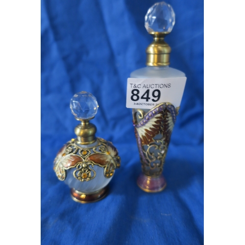 849 - 2 BEAUTIFUL PERFUME BOTTLES