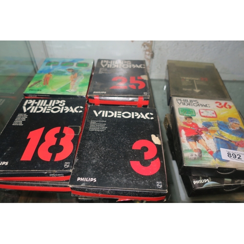 892 - SELECTION OF PHILIPS VIDEO PAC GAMES CARTRIDGES