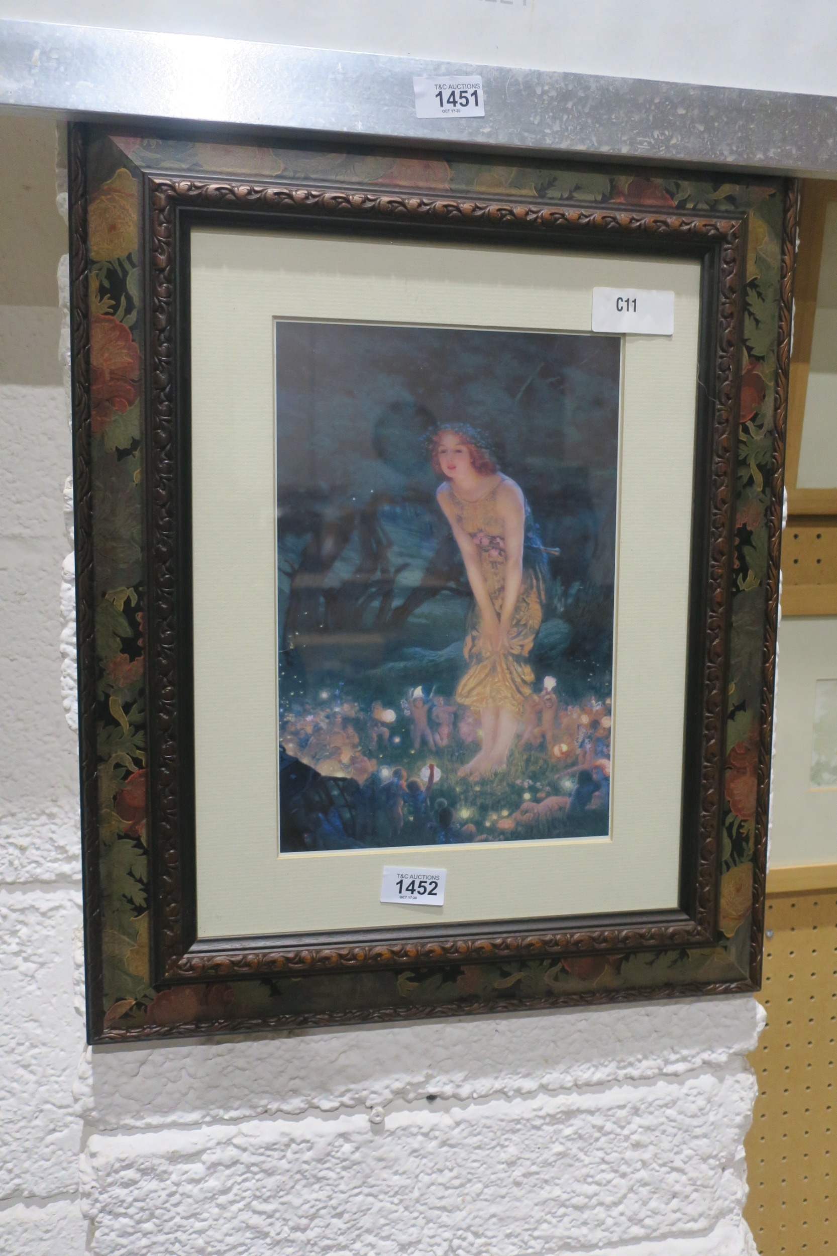 PRINT IN ELEGANT ART NOUVEAU FRAME MIDSUMMER EVE BY EDWARD ROBERT HUGHES