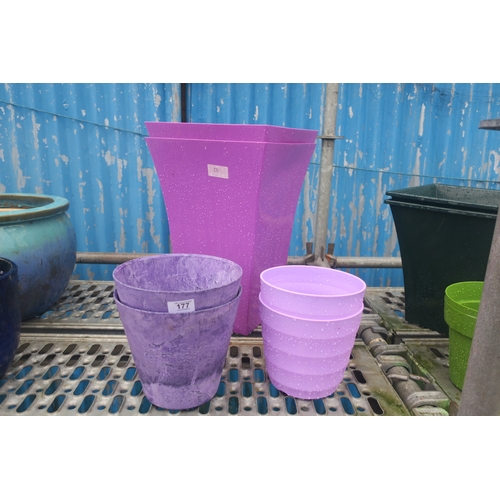 177 - SELECTION OF PURPLE POTS