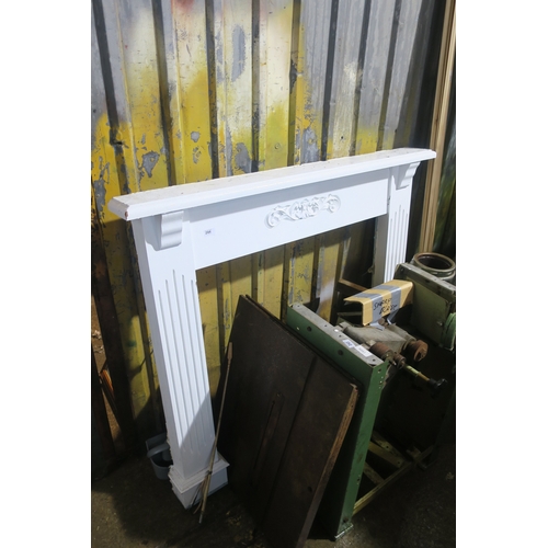 244 - PAINTED WOODEN FIRE SURROUND