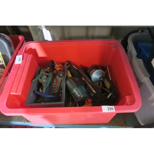 296 - TUB OF TOOLS ETC