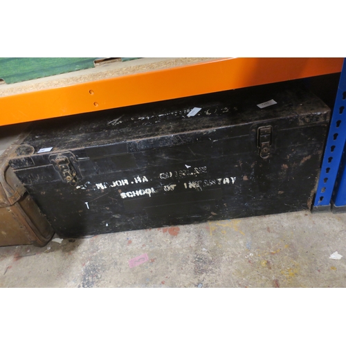 620 - LARGE METAL LOCKER TRUNK