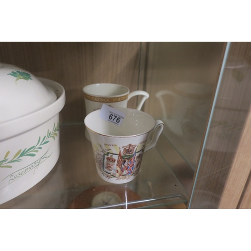 676 - PAIR OF VINTAGE ROYAL COMMEMORATIVE MUGS