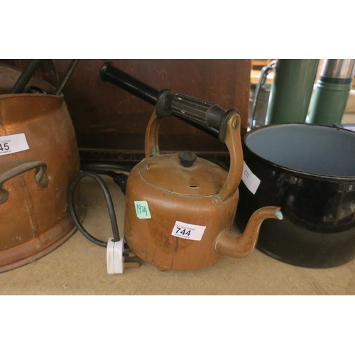 744 - VINTAGE ELECTRIC COPPER KETTLE