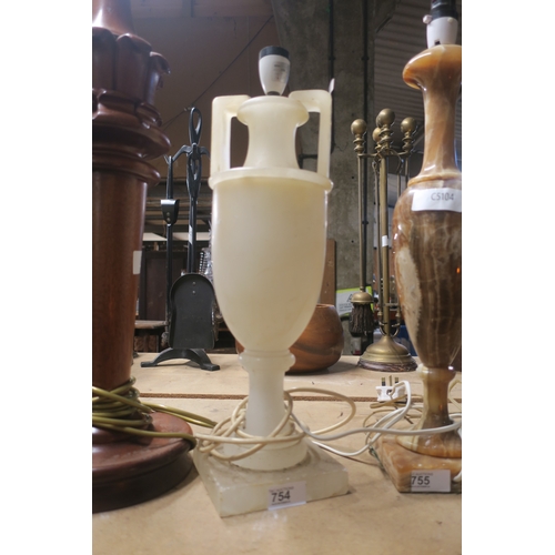 754 - ALABASTER AMPHORA TABLE LAMP