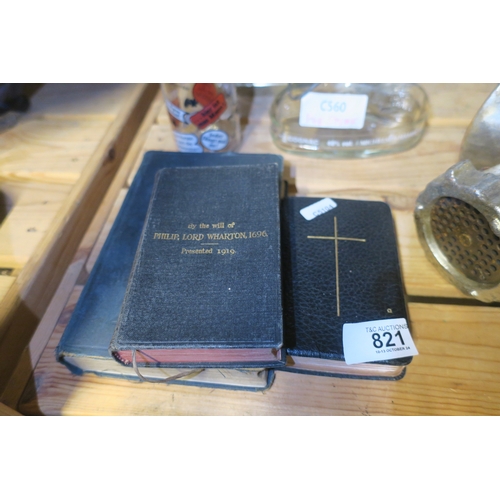 821 - TRIO OF ANTIQUE RELIGIOUS BOOKS