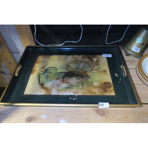 830 - VINTAGE SERVING TRAY - MALLARD DUCK