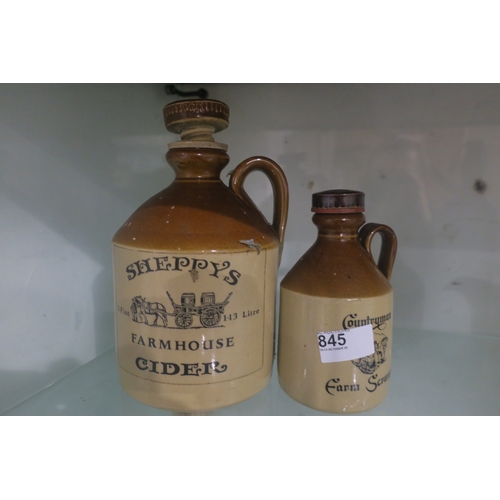 845 - 2 SCRUMPY CIDER STONE CONTAINERS