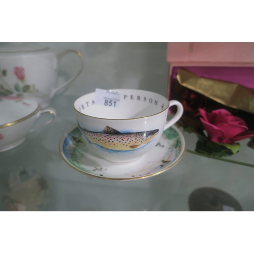 851 - ROYAL WORCESTER FISH MUG AND SAUCER