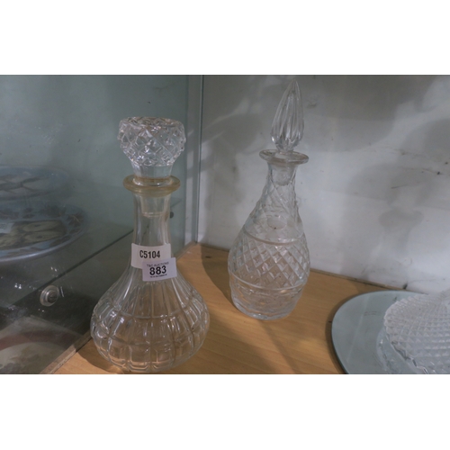 883 - 2 CRYSTAL DECANTERS