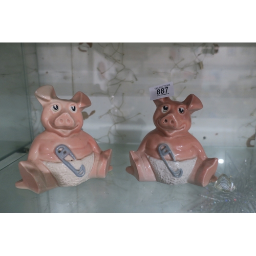 887 - 2 BABY NAT WEST PIGS (NO STOPPERS)